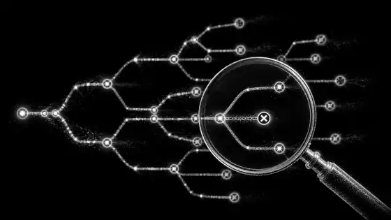 Lupa de nanopartículas sobre um fluxo e seu ponto de bloqueio.
